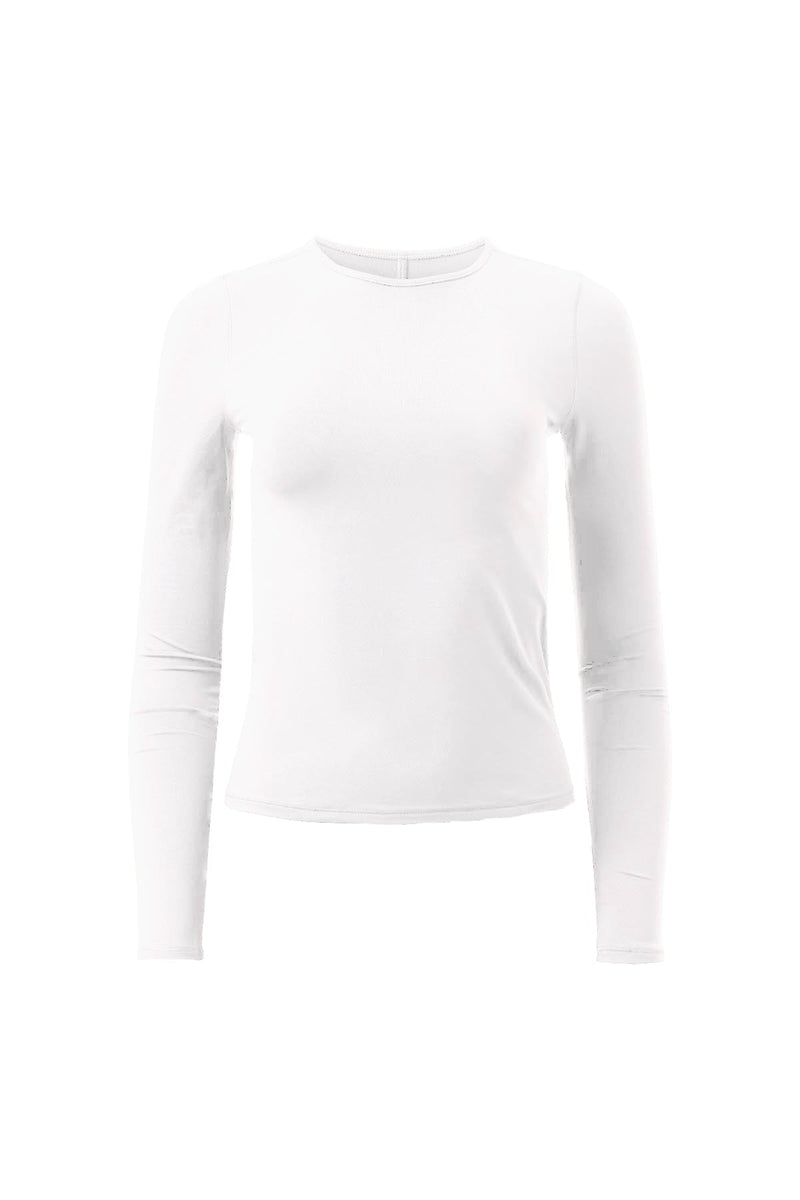 White ReSet Fitted Long Sleeve Tee — Girlfriend Collective