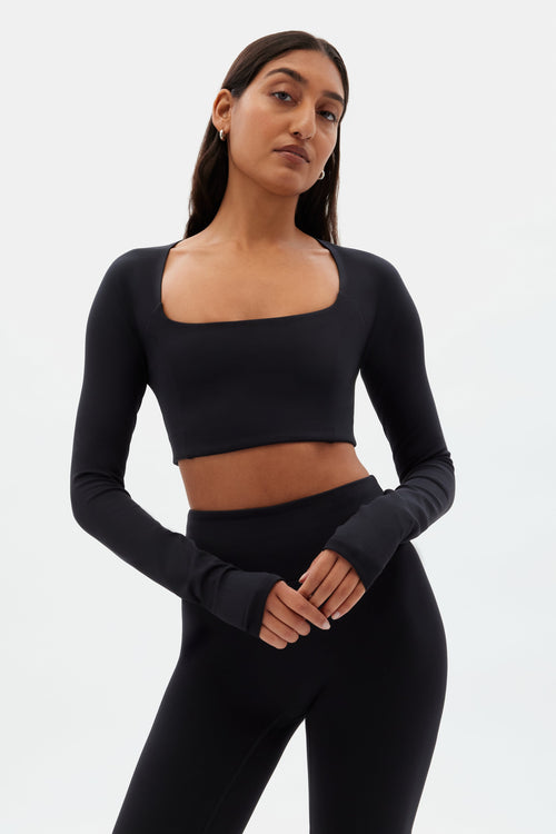 Black Kinsley Seamed Top