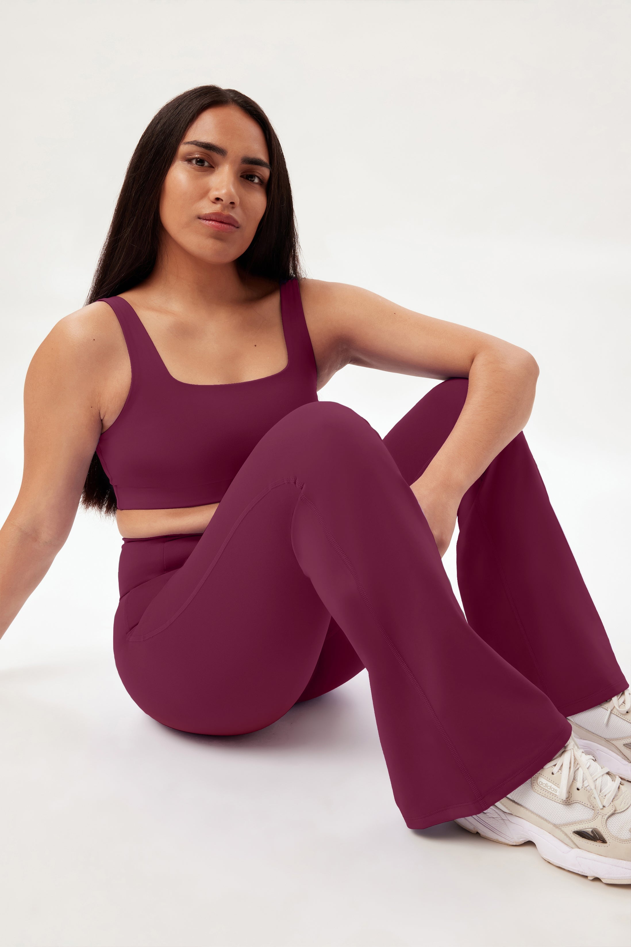 Plum Compressive Flare Legging — Girlfriend Collective