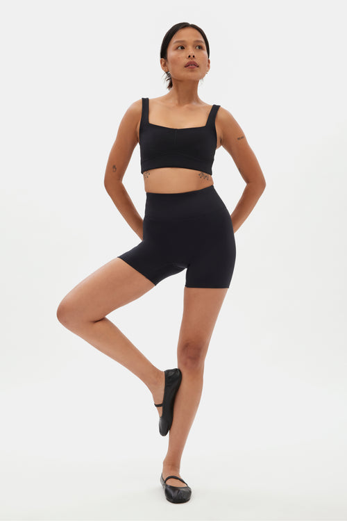 Black Luxe High-Rise Run Short