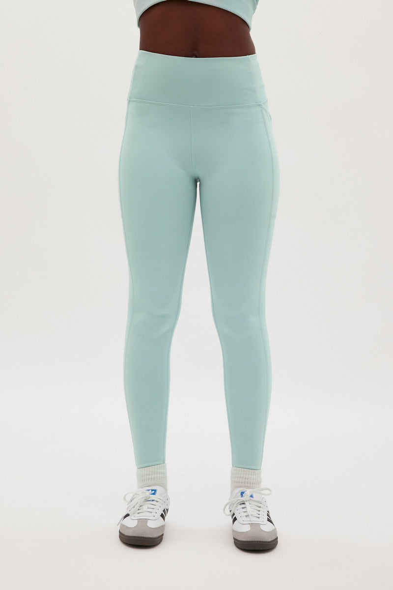 Girlfriend Collective Compressive High Rise Leggings in Teal Size Small