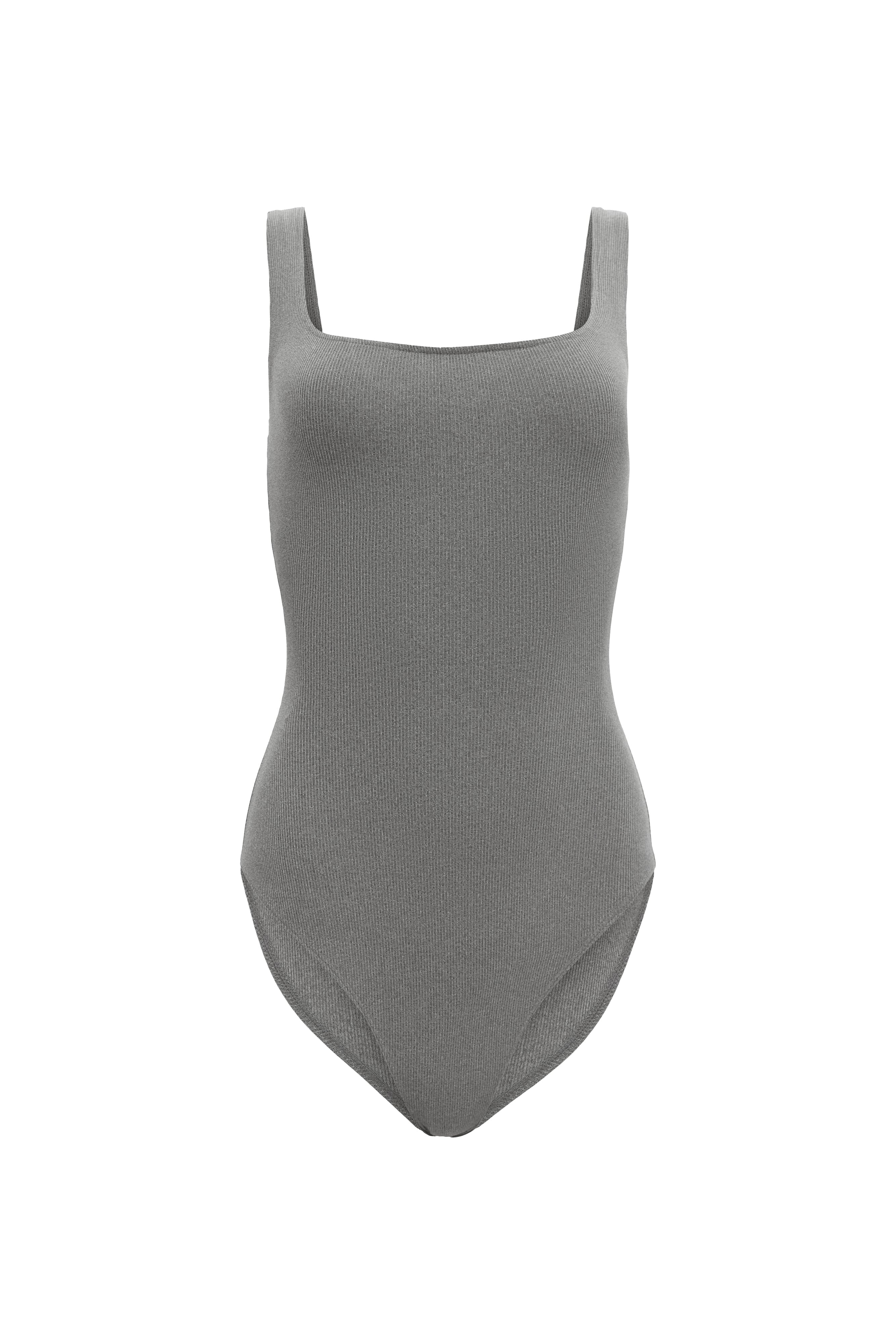 Pearl Grey Mid Thigh Shapewear Bodysuit – CHELIA