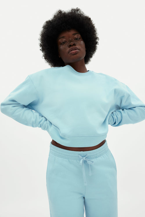 Cerulean 50/50 Cropped Sweatshirt