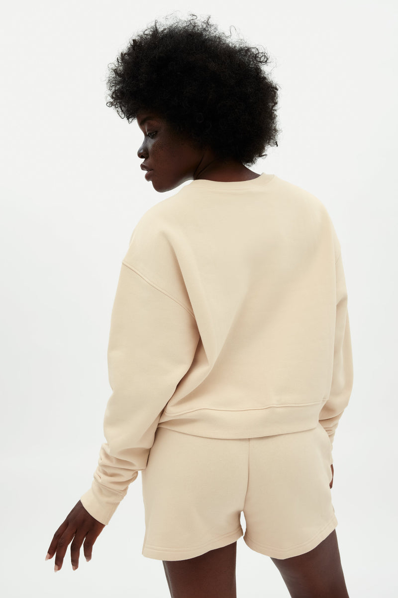 Seashell 50/50 Cropped Sweatshirt — Girlfriend Collective