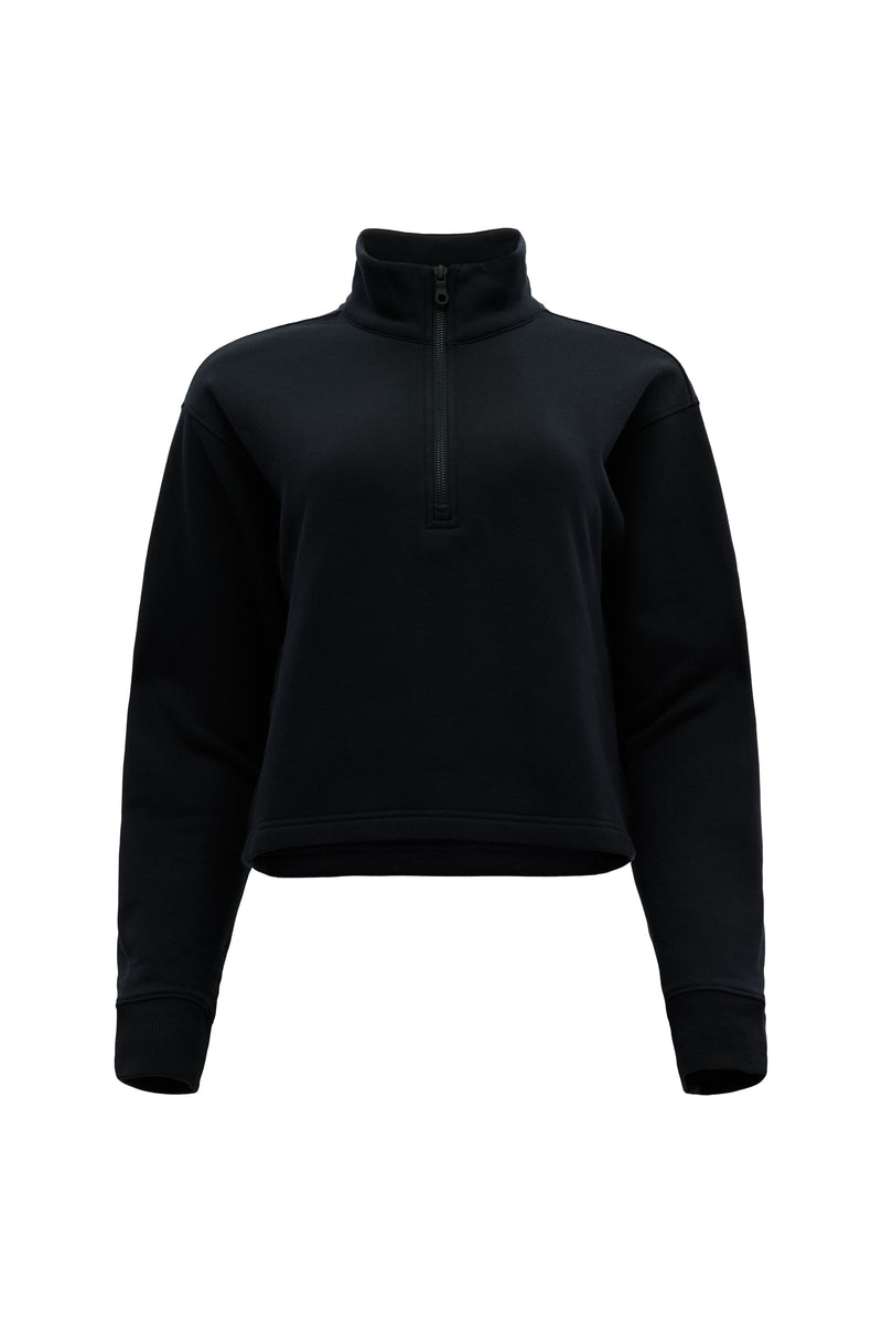 Black 50/50 Half-Zip Sweatshirt — Girlfriend Collective