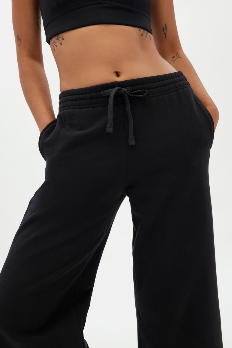 Black Flared Leg Sweatpants