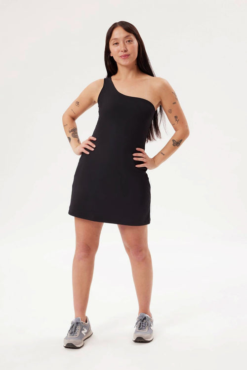 Black Bianca One Shoulder Dress