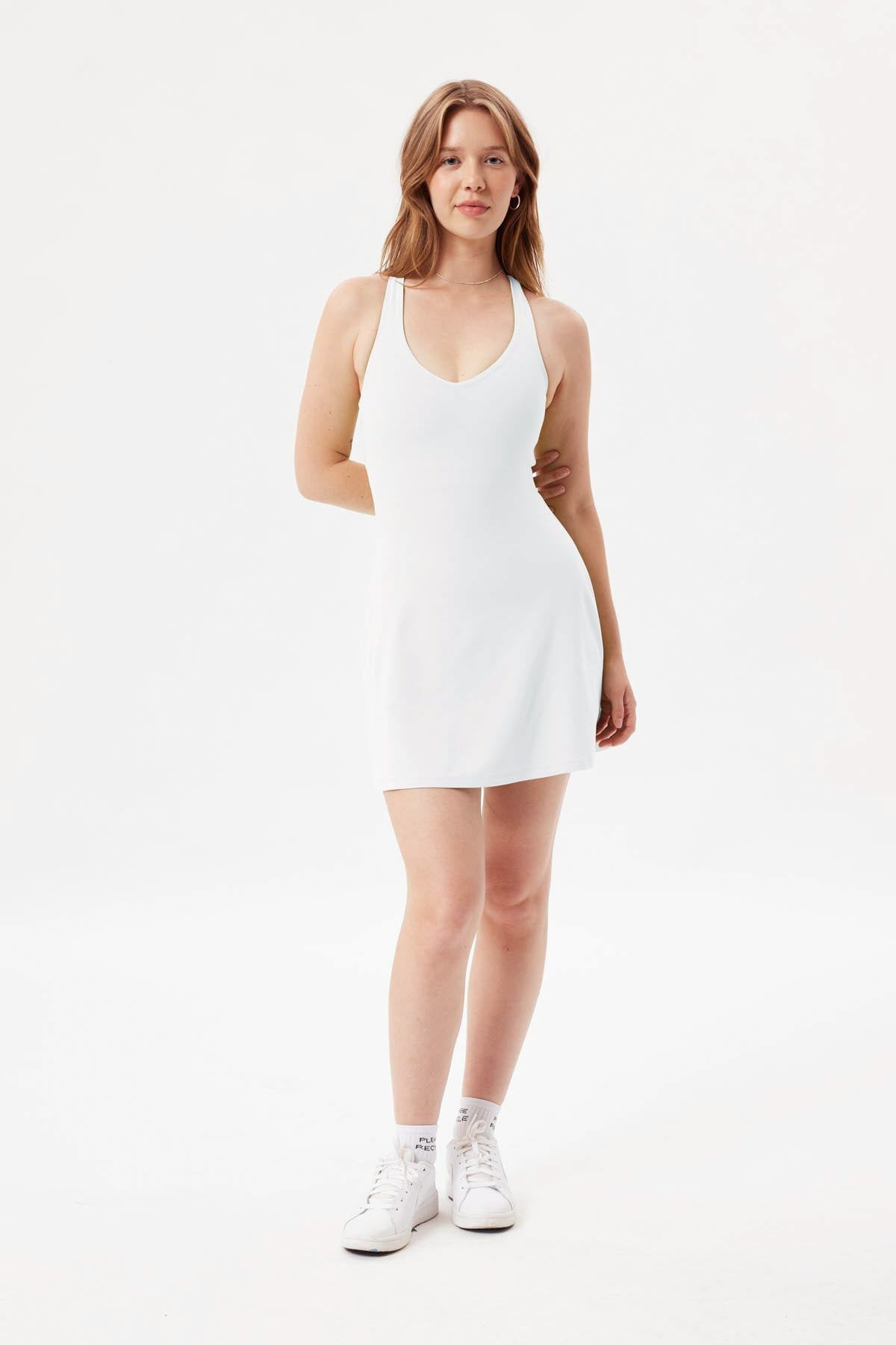 Ivory Lola V-Neck Dress — Girlfriend Collective