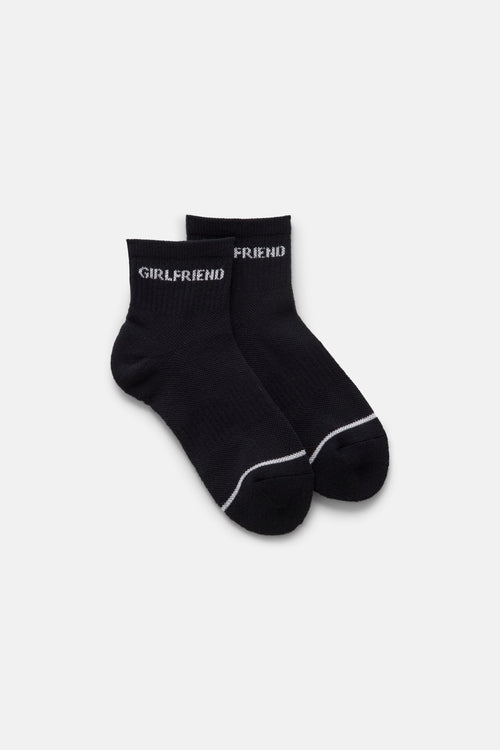 Black Quarter Crew Sock