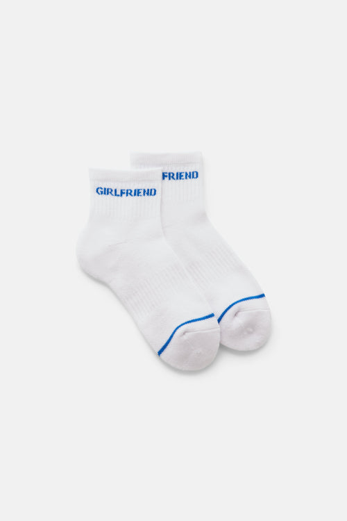 White/Electra Quarter Crew Sock