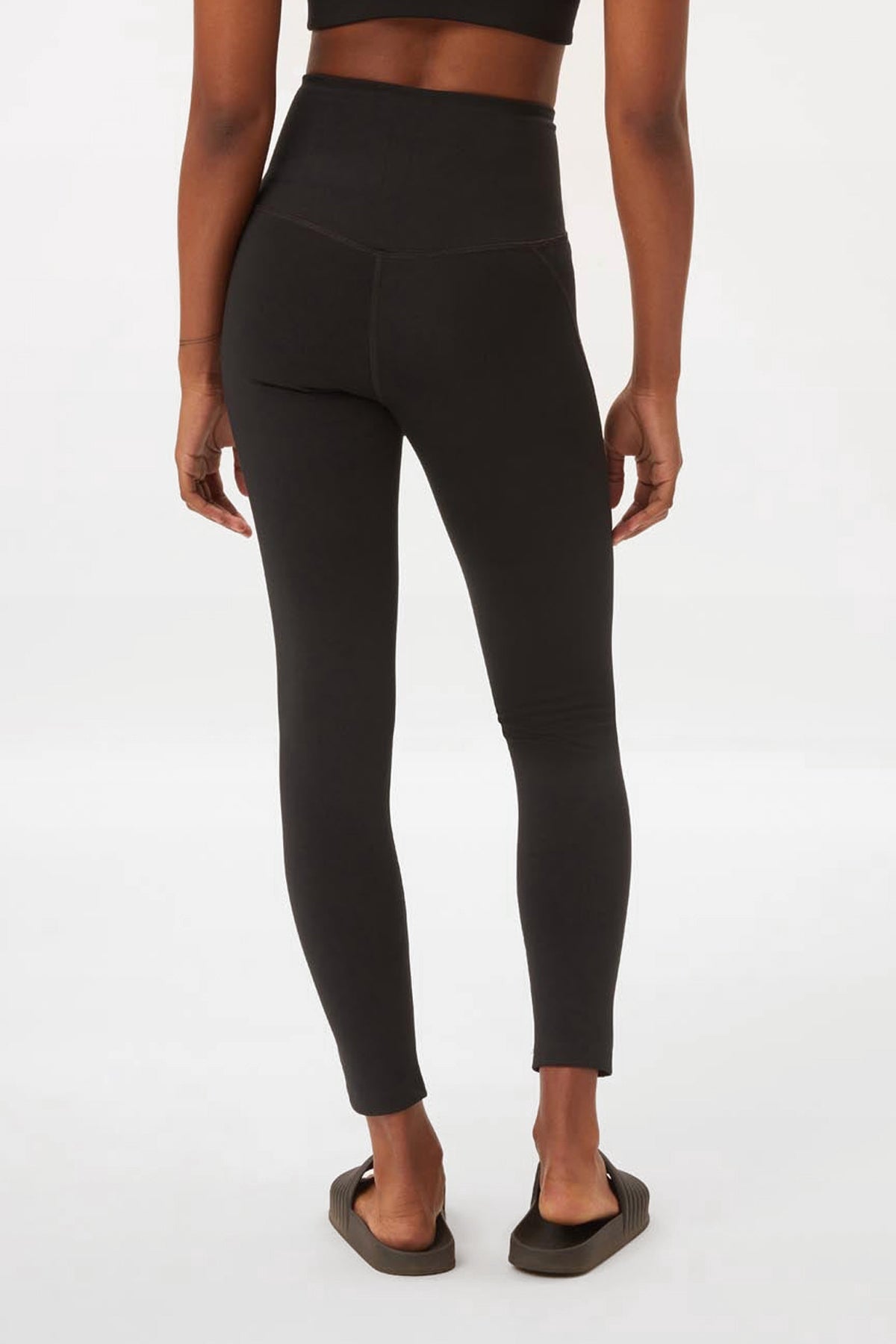 Girlfriend Collective High Rise Capri Leggings, Black at John Lewis &  Partners