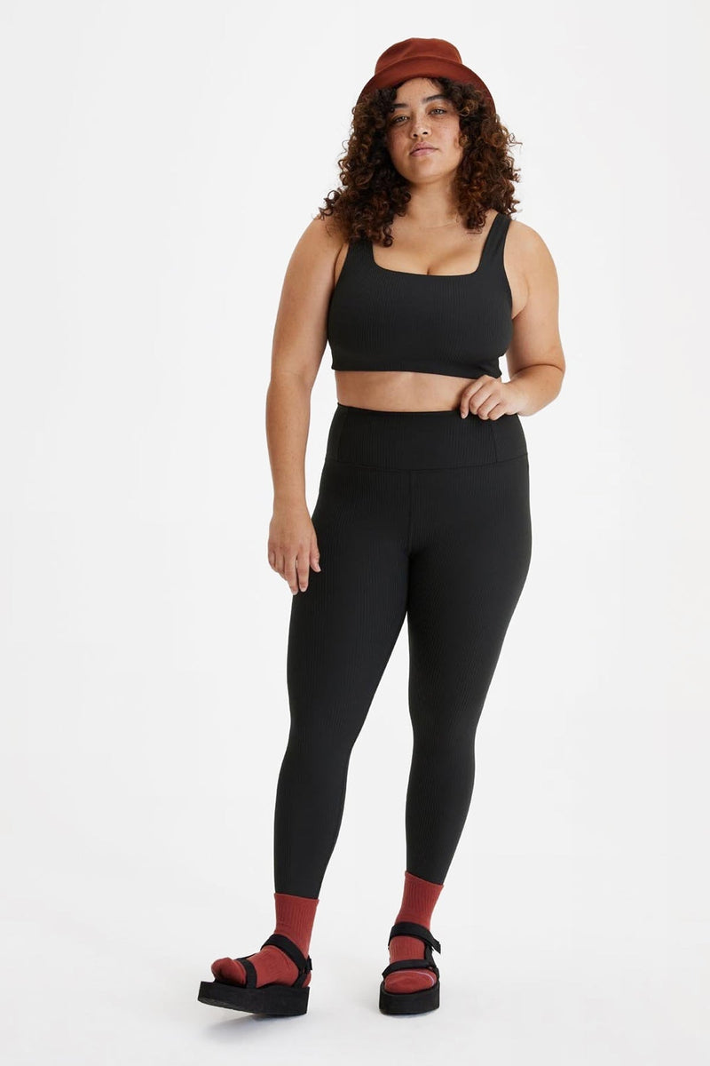 Reebok Workout Ready Ribbed High-Rise Leggings Womens Athletic