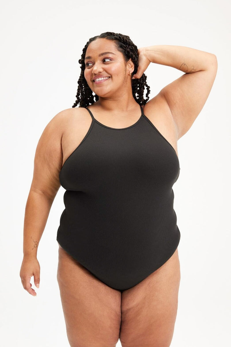 Black Marlow High Neck Bodysuit — Girlfriend Collective