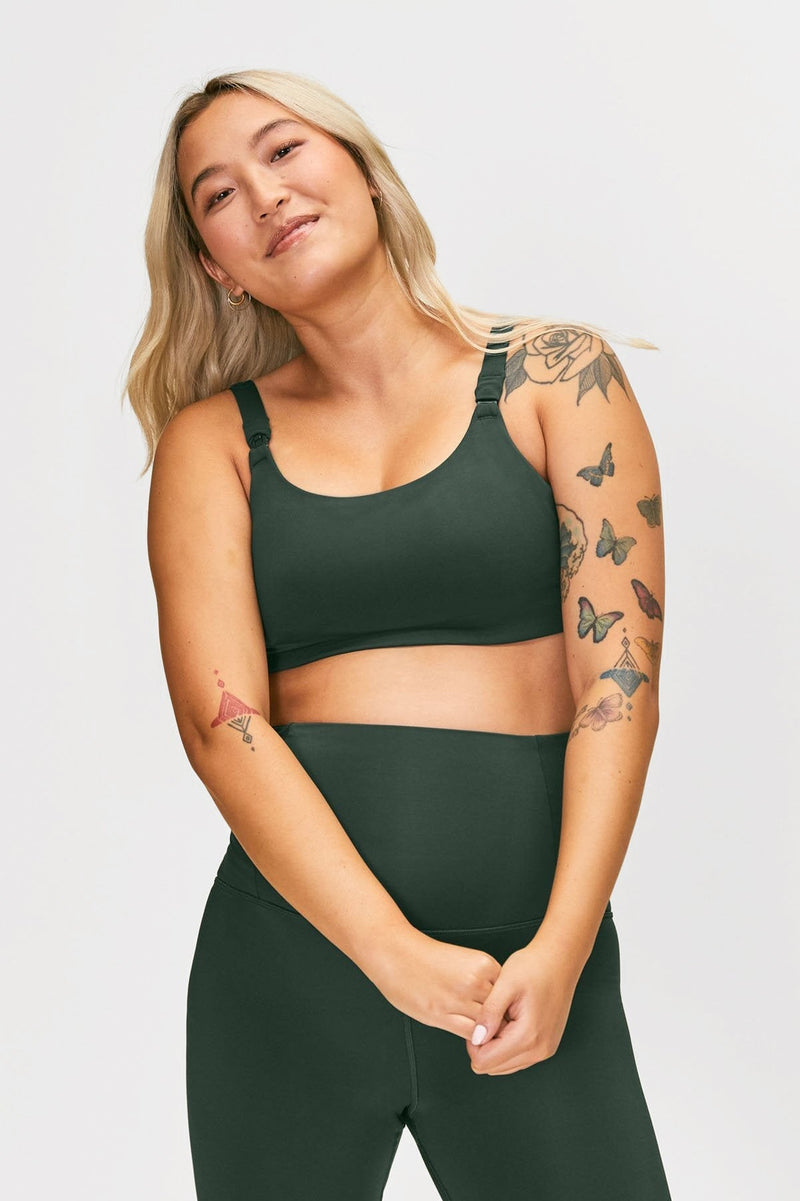 Moss Ellie Clip Nursing Bra — Girlfriend Collective