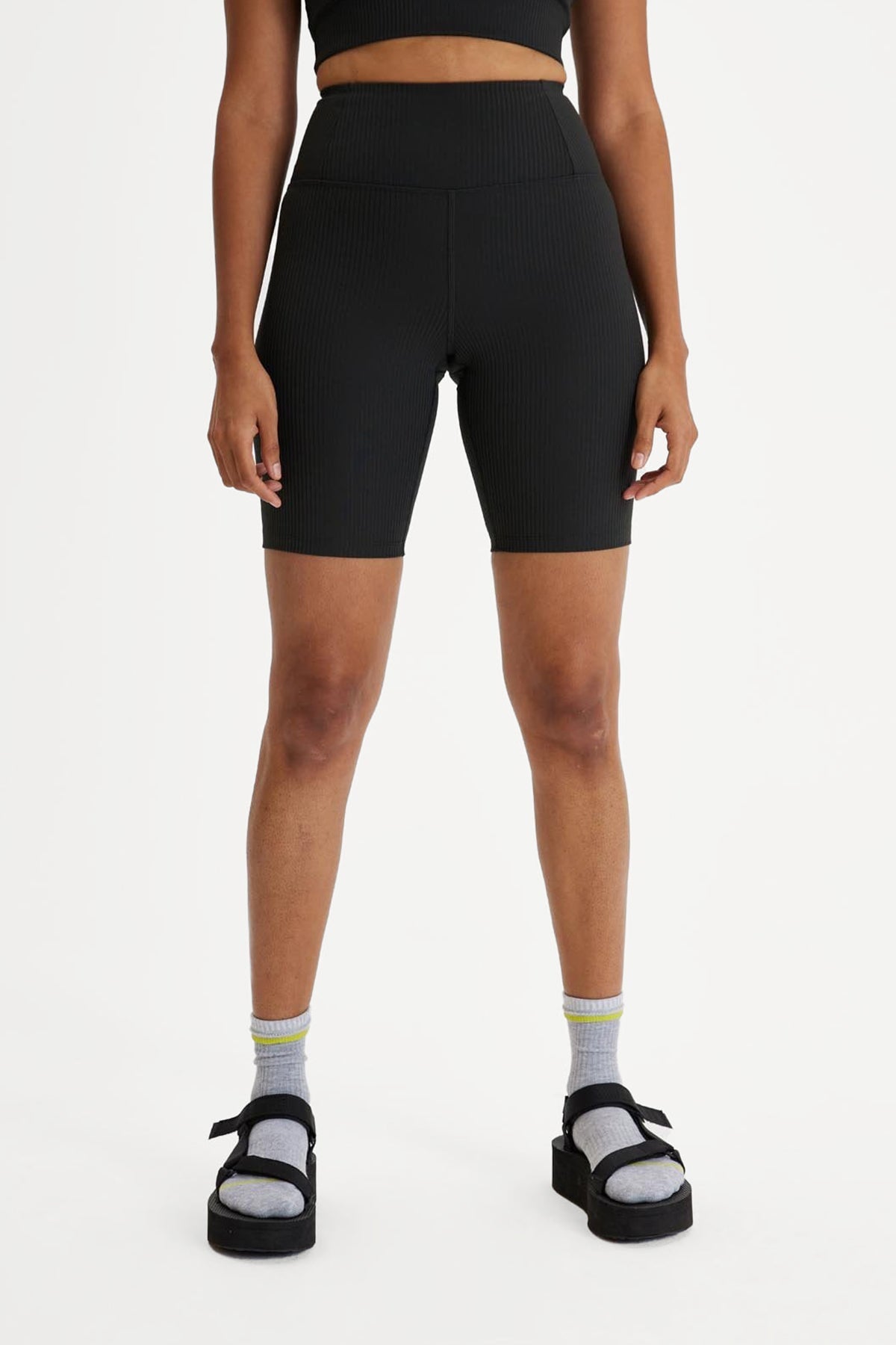 Girlfriend Collective High Rise Bike Shorts, Plum at John Lewis & Partners