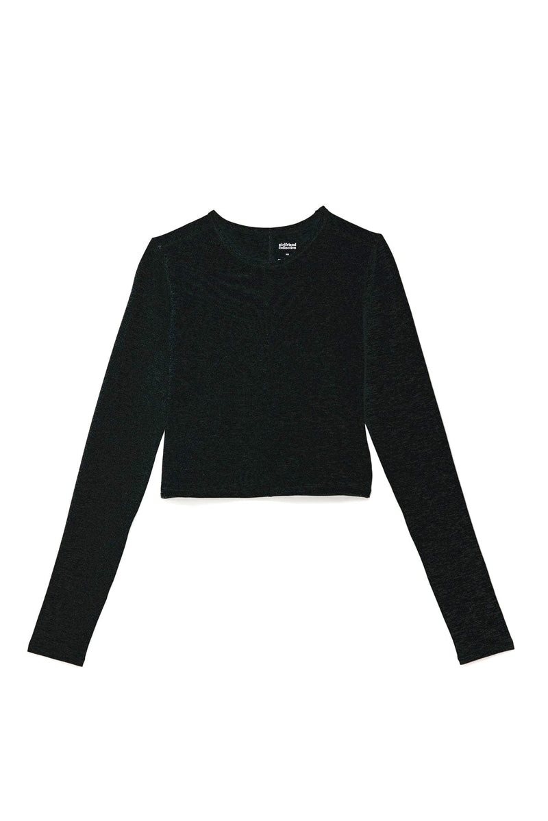 Black ReSet Cropped Long Sleeve — Girlfriend Collective
