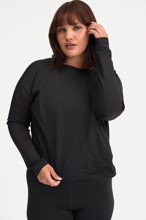 Black ReSet Long Sleeve Tee