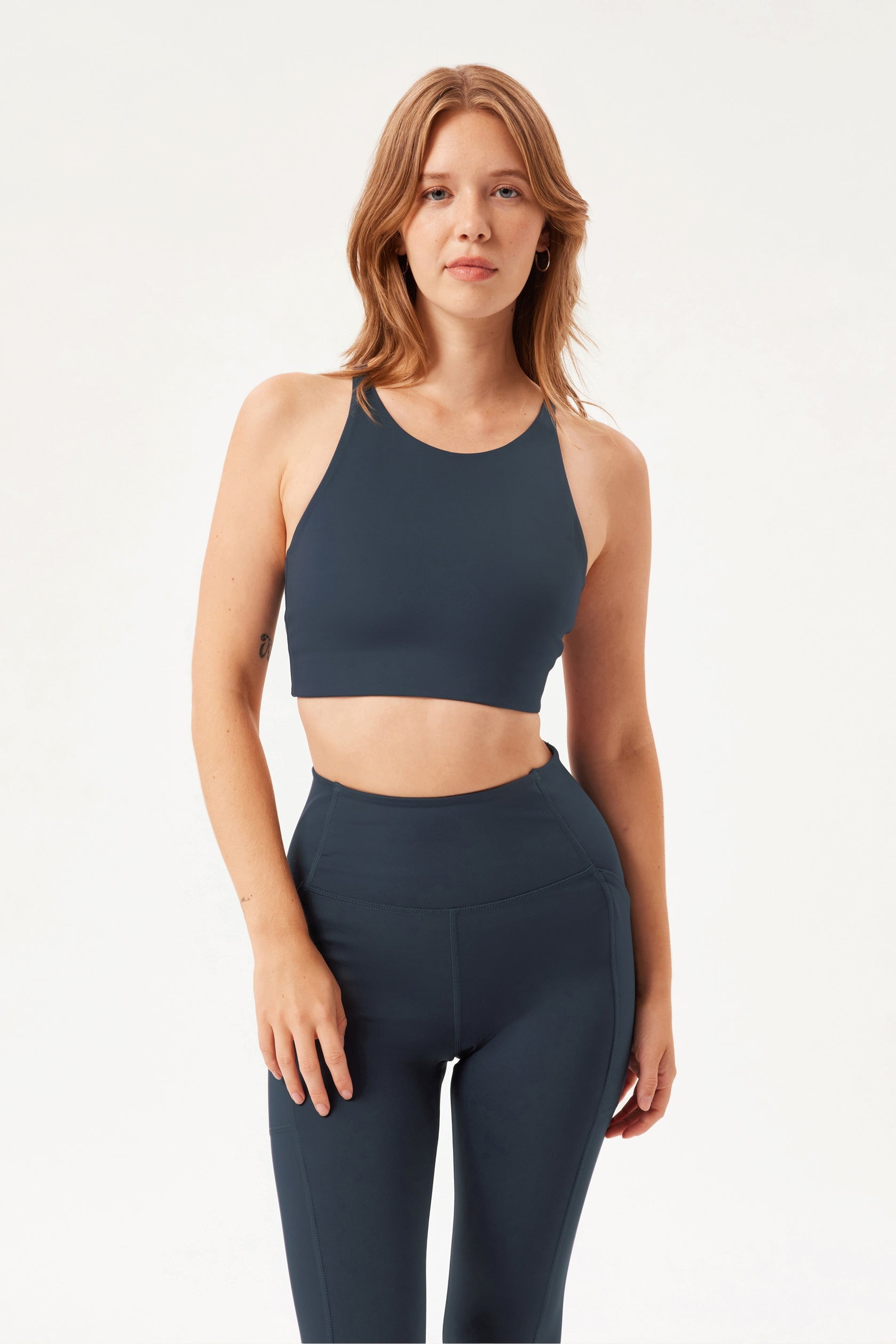 Midnight Topanga Halter Bra — Girlfriend Collective