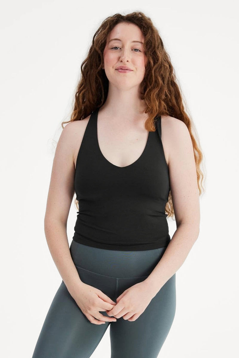 Black Zoe Superstretch Tank — Girlfriend Collective