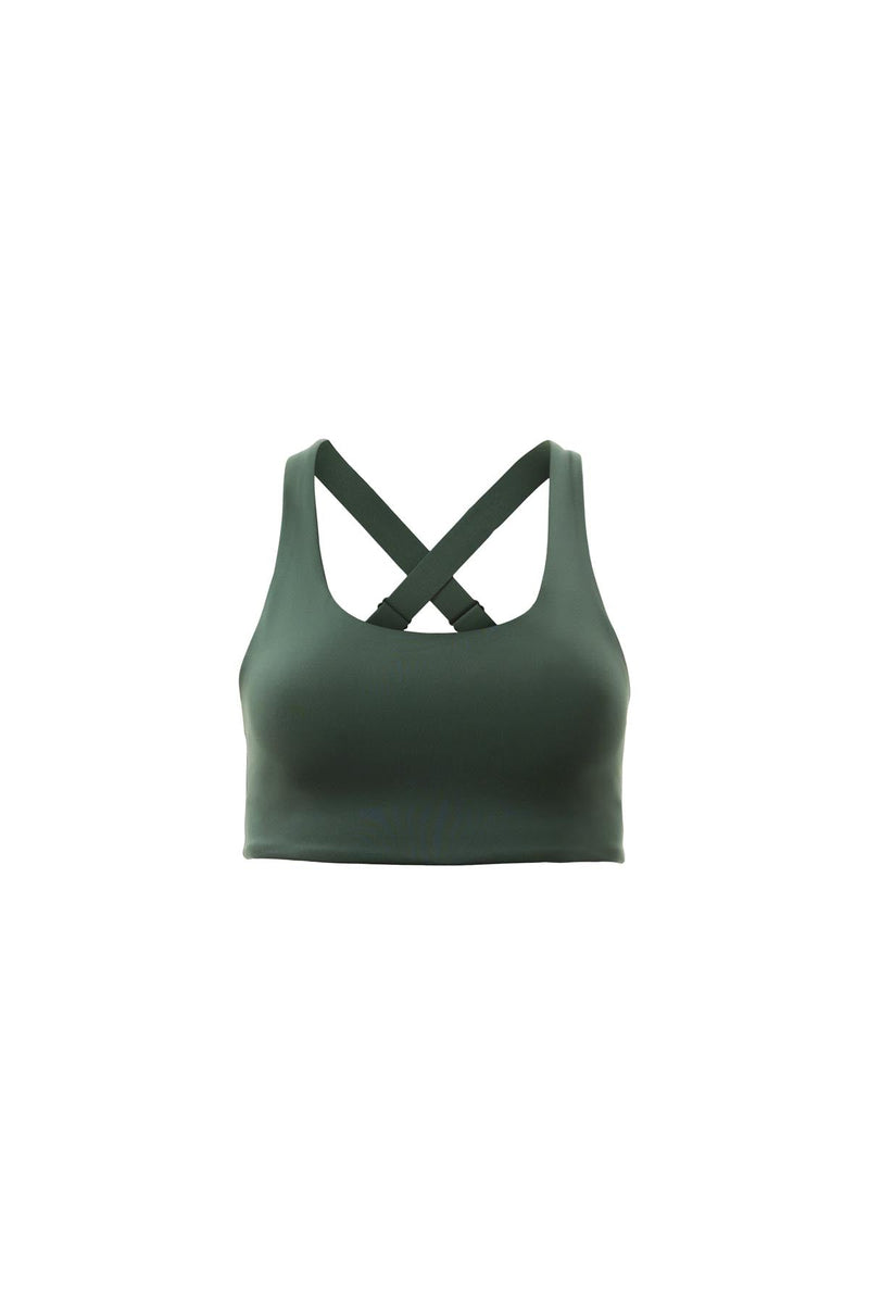 Unilateral Sports Bra in Moss Green – SLAIT