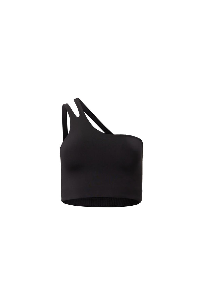 Black One Shoulder Athletic & Swim Top - Brío Soul Apparel