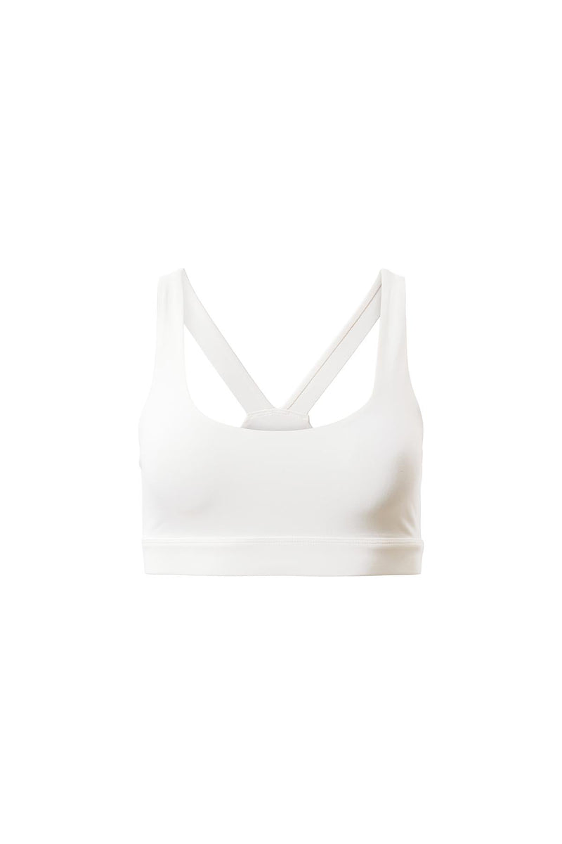 Ribbed Scoop Neck Sports Bra - Creamy White – Primewolfwear