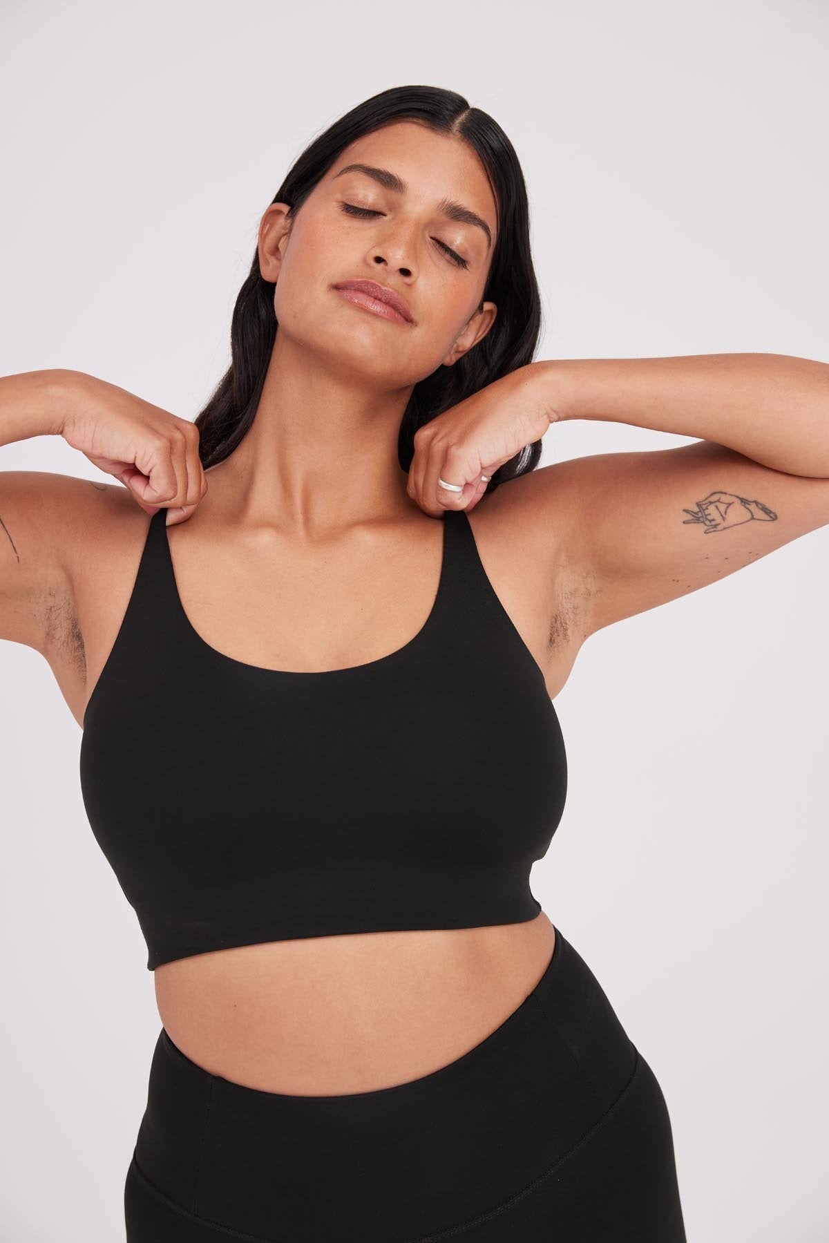 Midnight Cleo Halter Bra — Girlfriend Collective