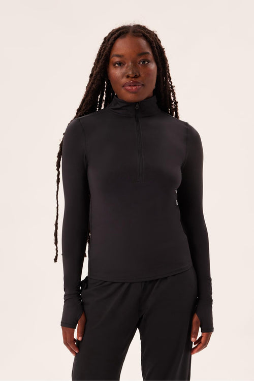 Black ReSet Mock Neck Half Zip