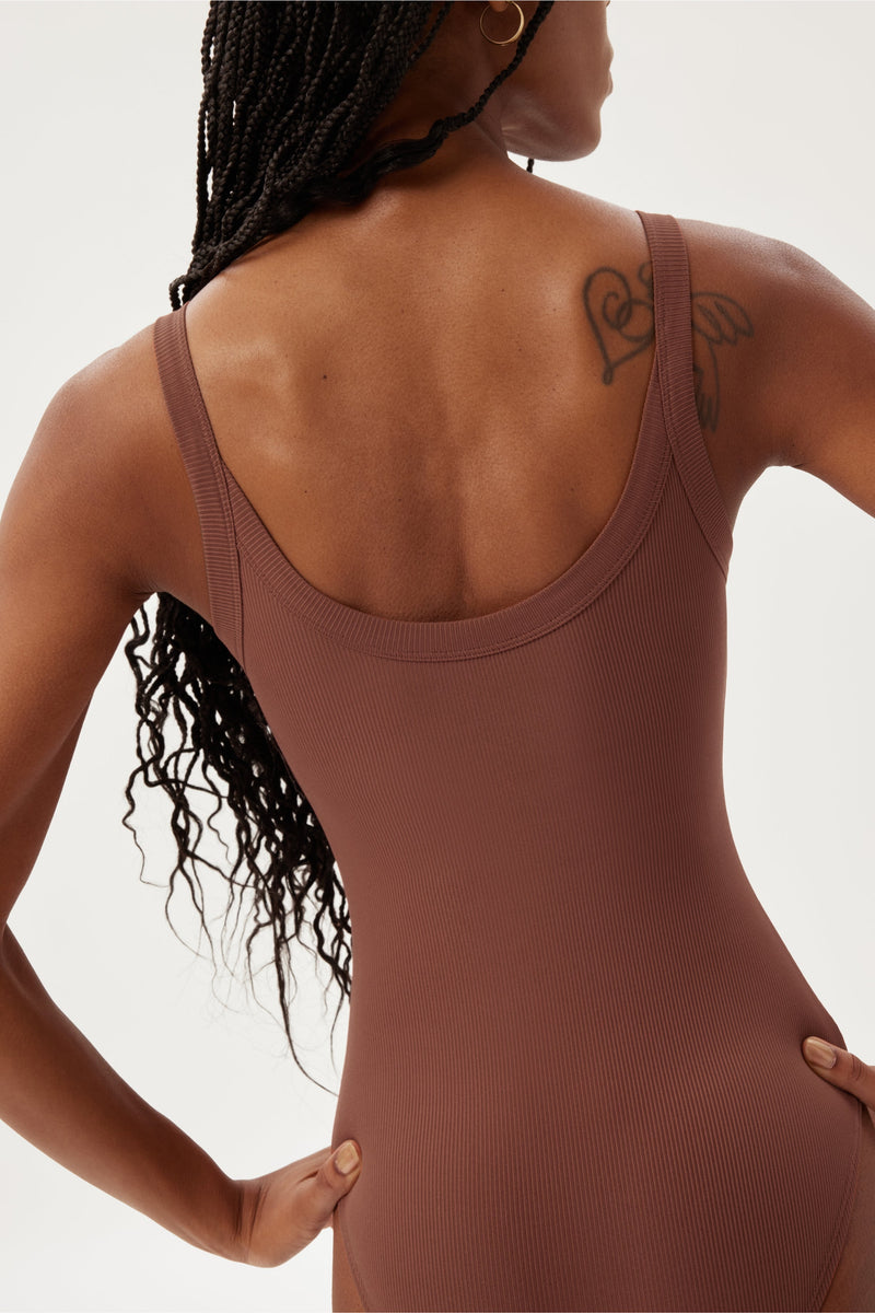 Walnut Coco Scoop Bodysuit — Girlfriend Collective