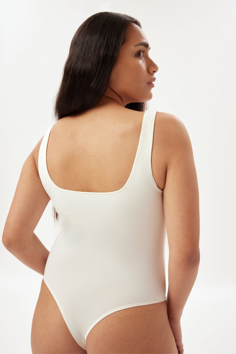 Ivory Penny Square Neck Bodysuit — Girlfriend Collective