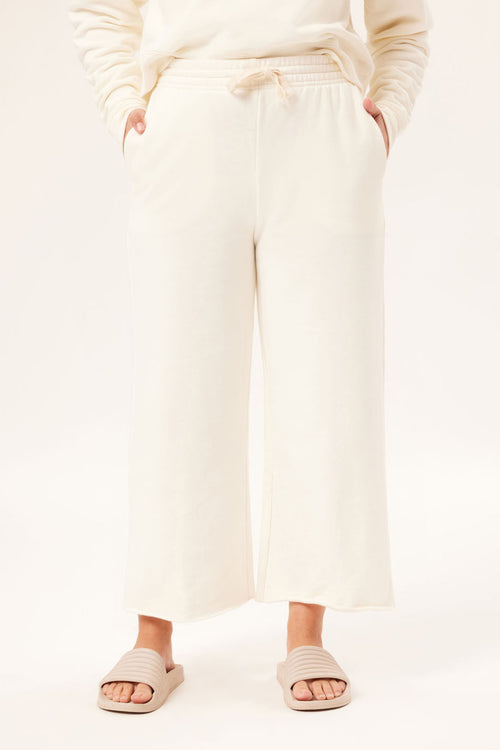 Ivory 50/50 Wide Leg Sweatpant