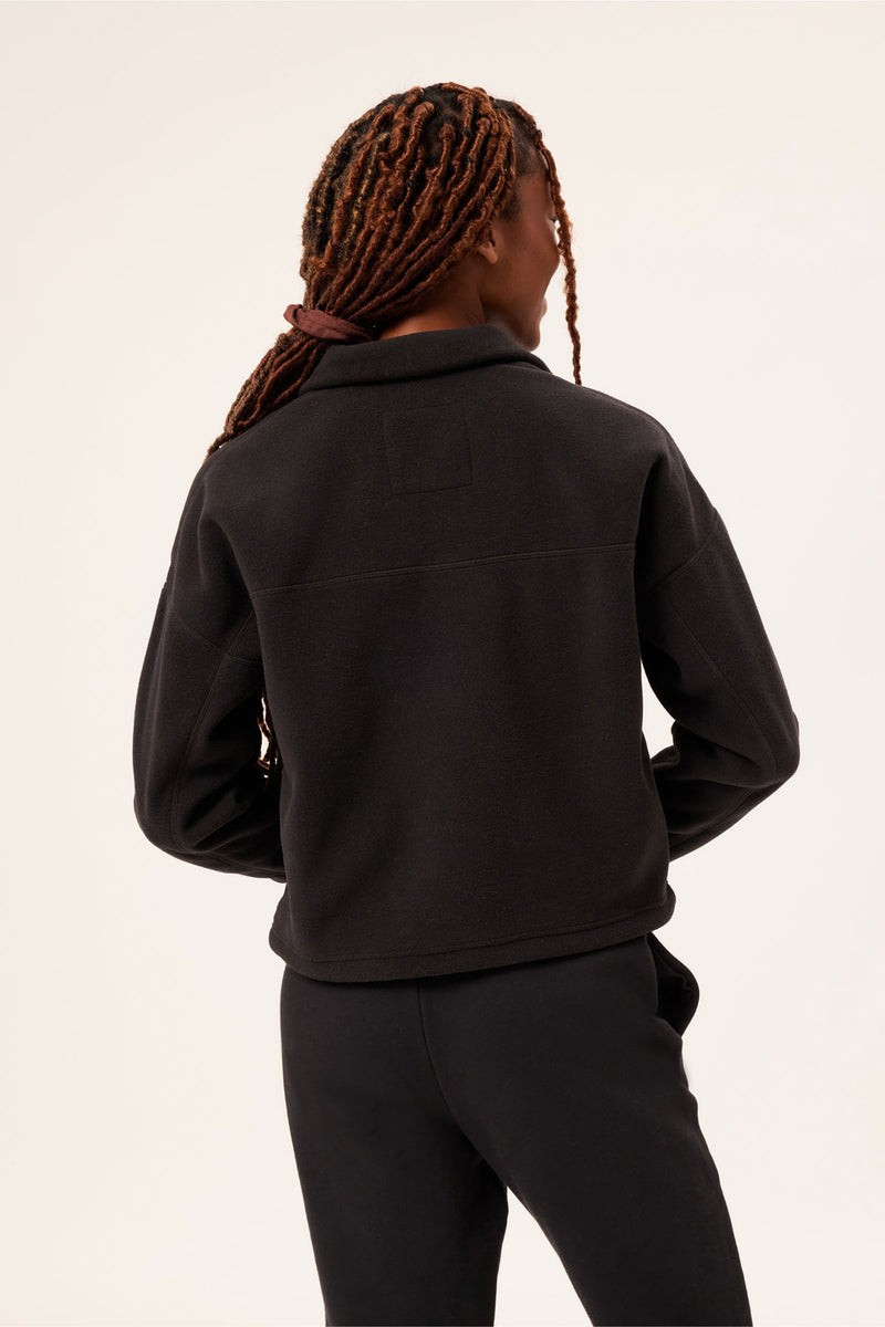 Black Micro Fleece Half Zip Jacket — Girlfriend Collective