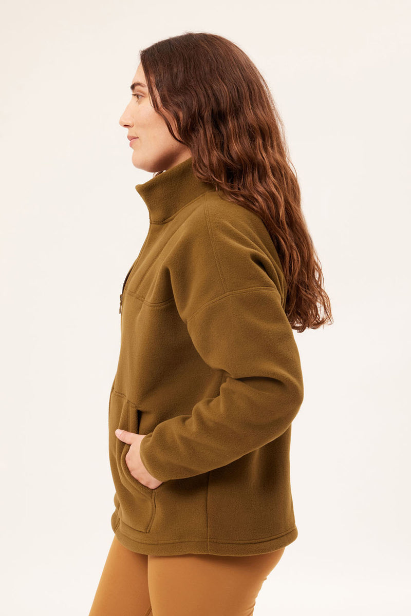 Coast Micro Fleece Half Zip Jacket — Girlfriend Collective