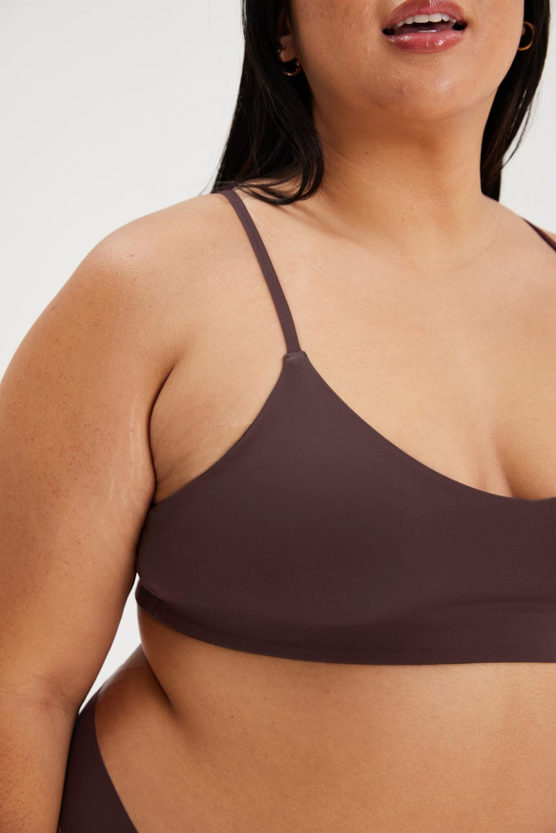 Espresso V Neck Bralette — Girlfriend Collective