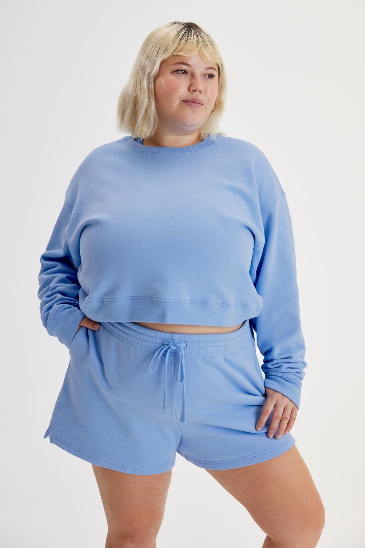 Bluejay 50/50 Cropped Sweatshirt — Girlfriend Collective