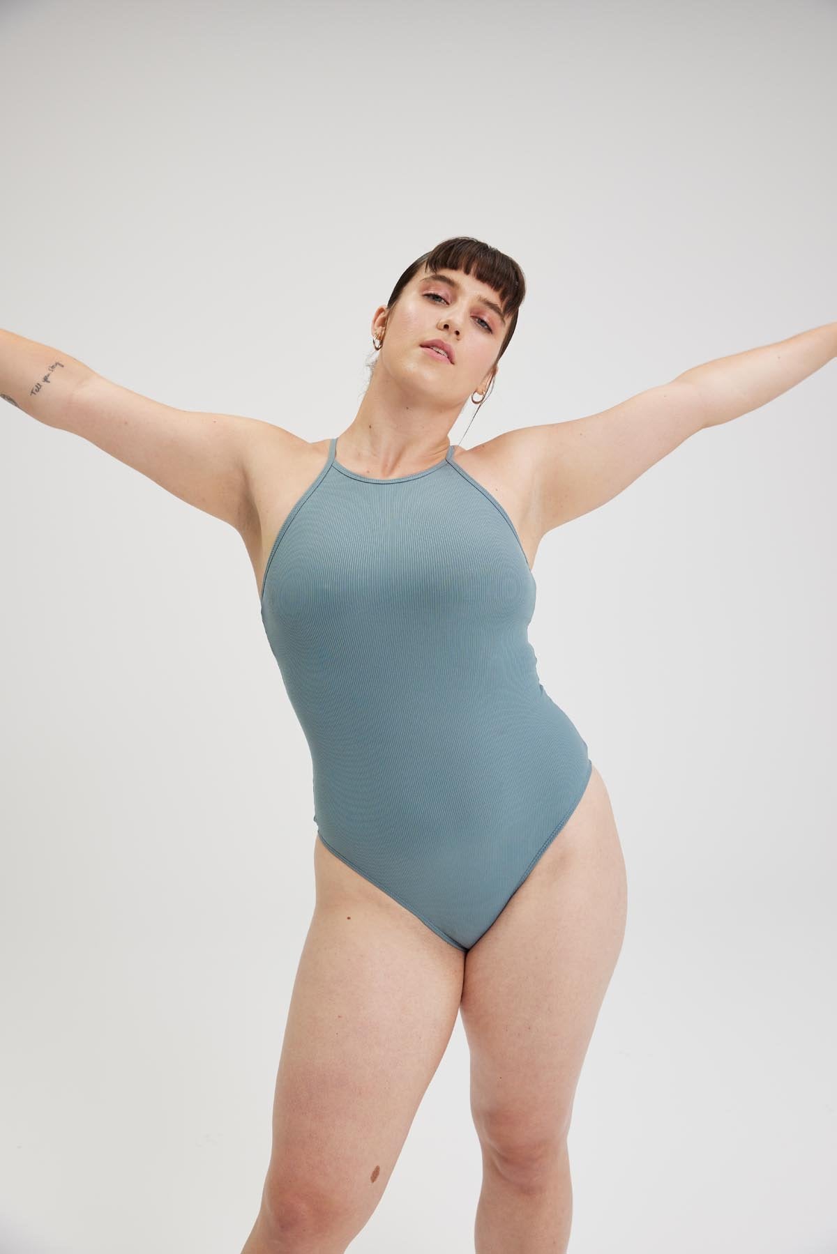 Copper Marlow High Neck Bodysuit — Girlfriend Collective