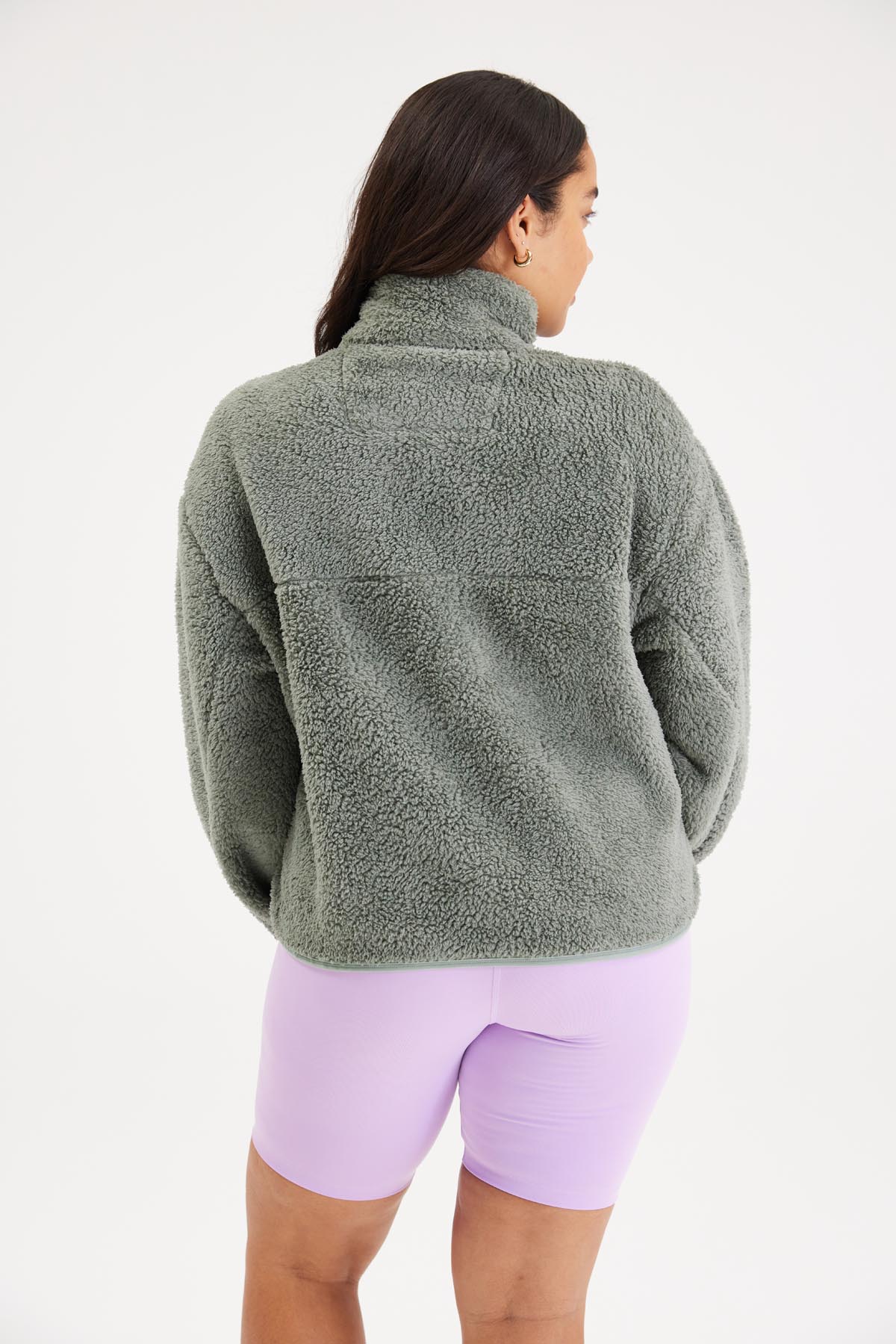 Girlfriend Collective - Recycled Half-Zip Fleece - Teddy Size 5XL, Sustainable Clothing Brand