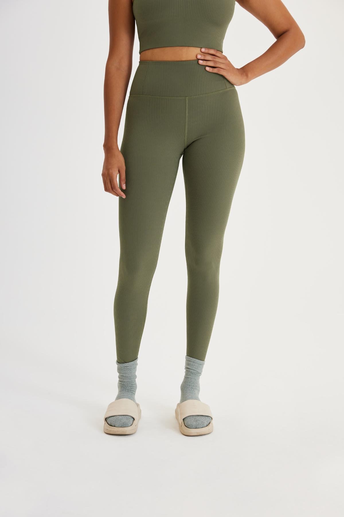 Shelby Textured Star High Waisted Leggings - Sea Green - Eleven