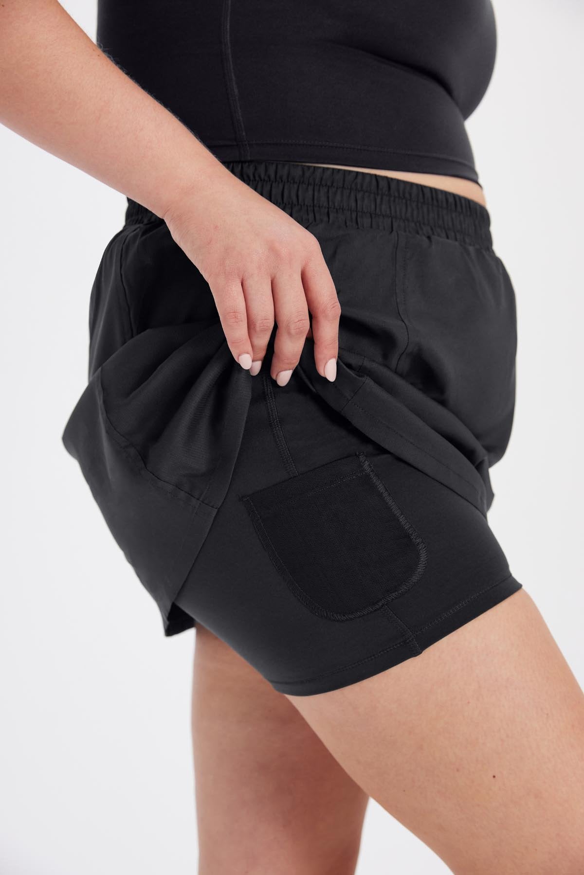 Black Birdie Woven Skort