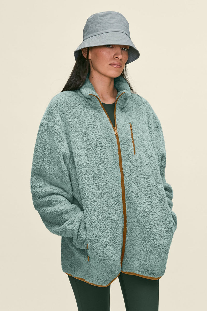 Girlfriend Collective - Recycled Half-Zip Fleece - Teddy Size 5XL, Sustainable Clothing Brand