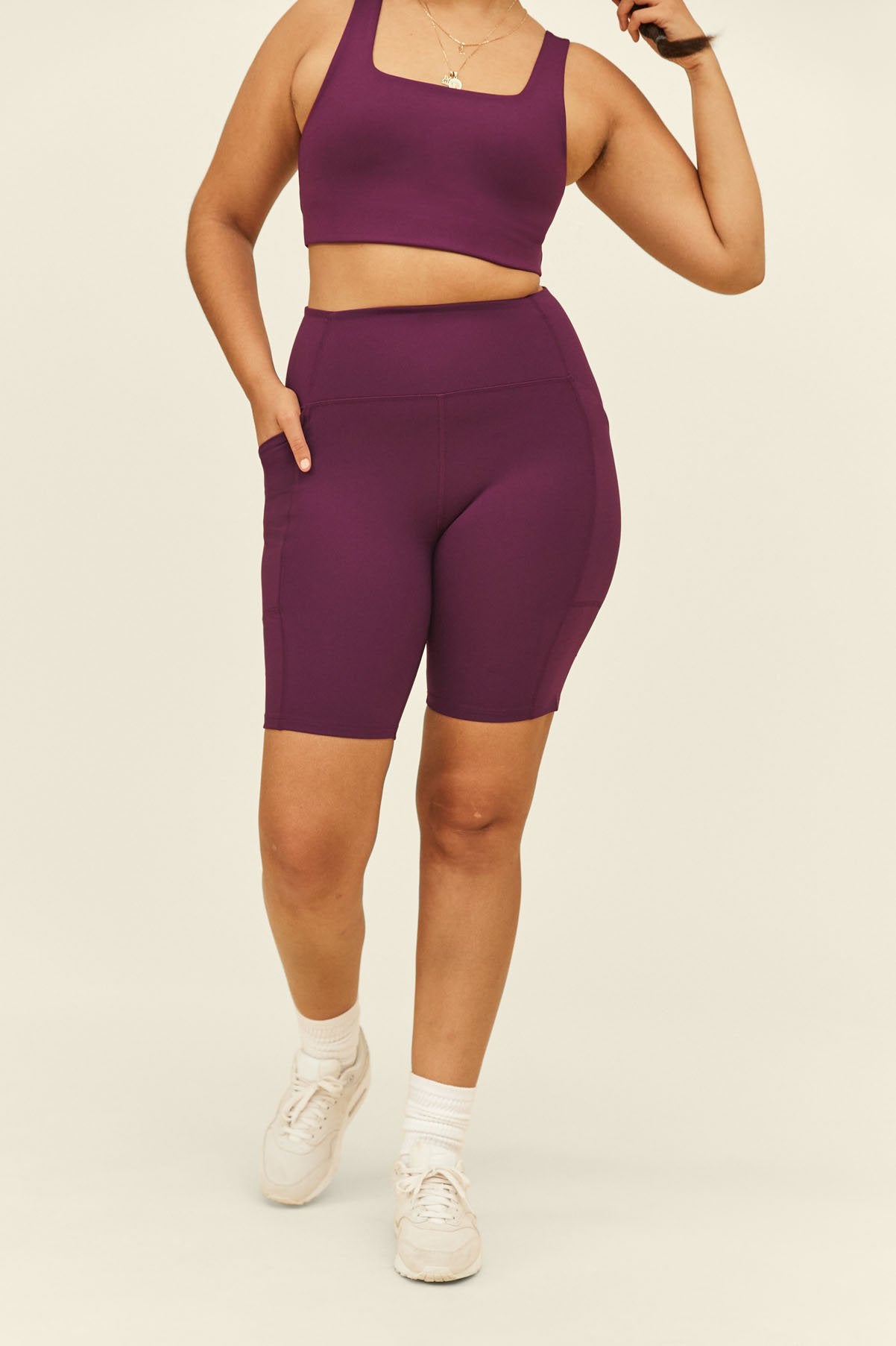 Active Infinity Sculpt High Rise Bike Shorts - Deep Plum