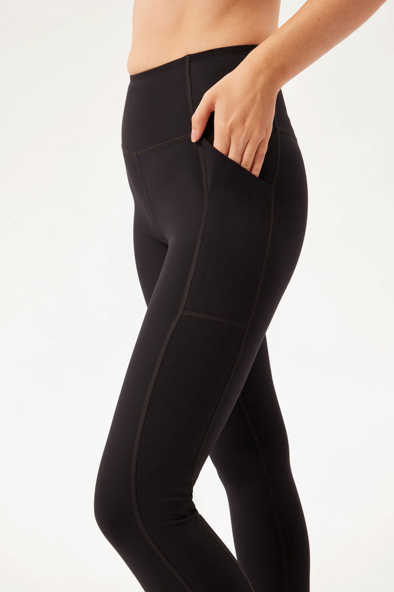 Buy Reebok Women's High Rise 7/8 Black Leggings with Side Pockets, Black,  Large at Amazon.in