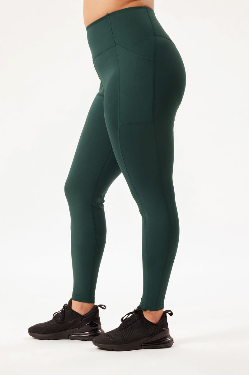 Girlfriend Collective Compressive High Rise 7/8 Leggings, Moss Green at  John Lewis & Partners