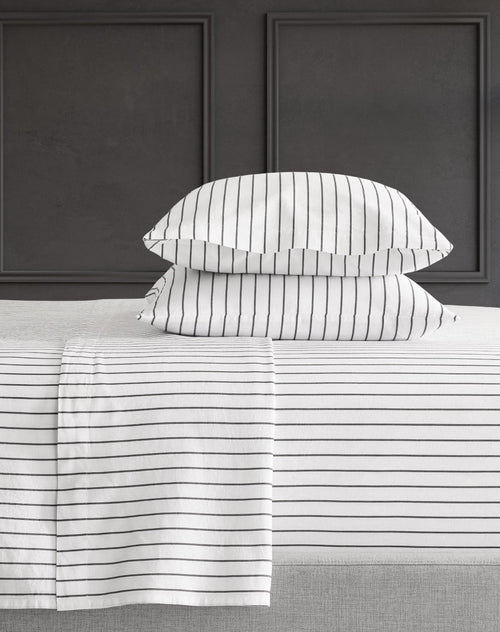 CHALK STRIPE - 500 TC SATEEN STRIPED BED SHEET