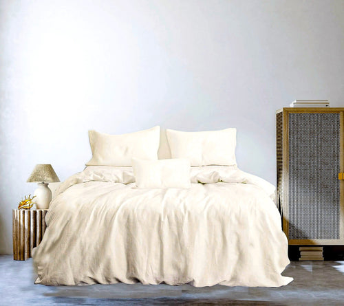 CREAM - BELGIAN LINEN SHEET SET