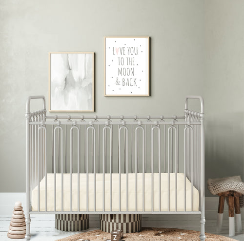 CRIB TALES CHAPTER 4 - ORGANIC IVORY COT SHEET WITH MONOGRAM