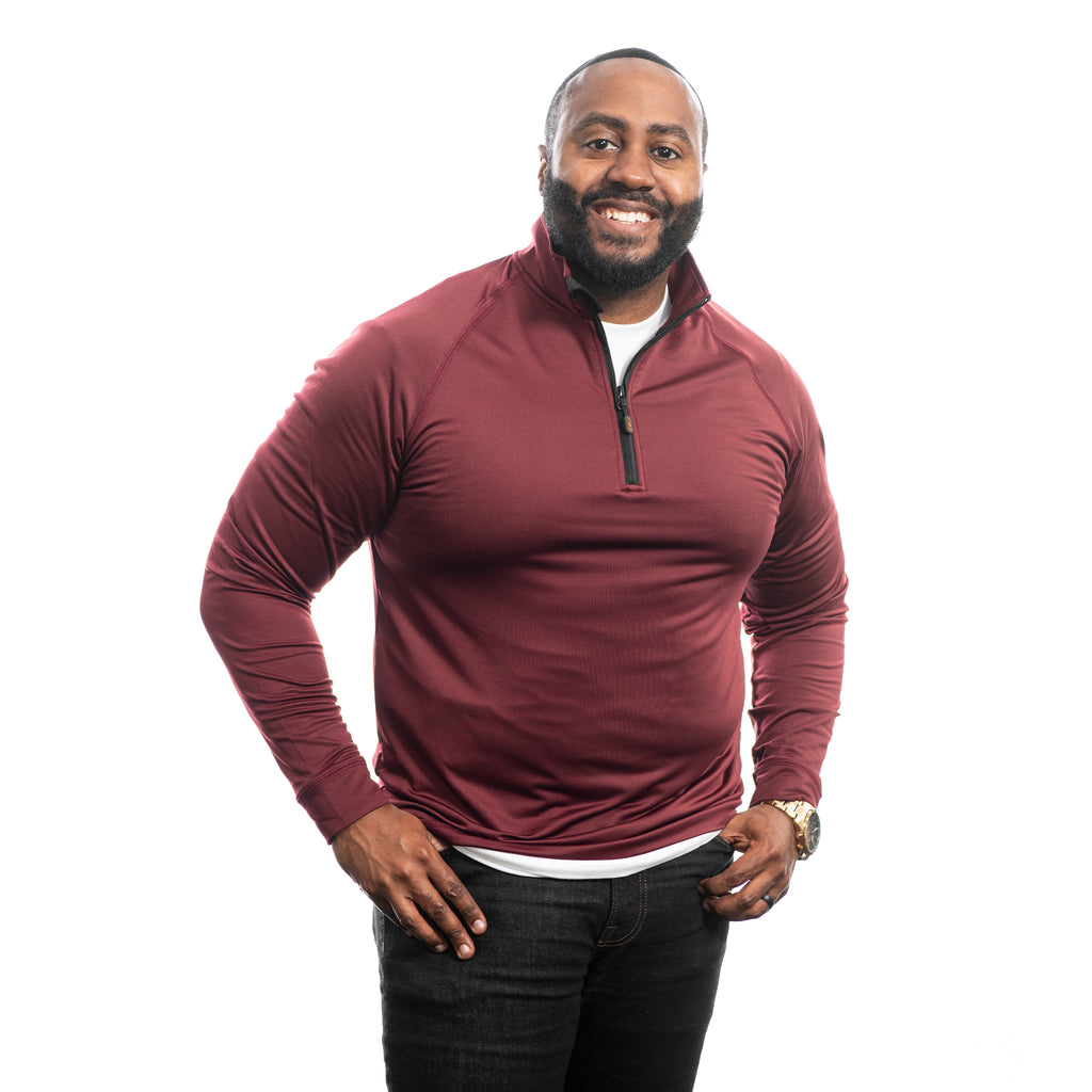 Download Men's Cutter and Buck Jackson Half-Zip, Bordeaux - Topgolf ...