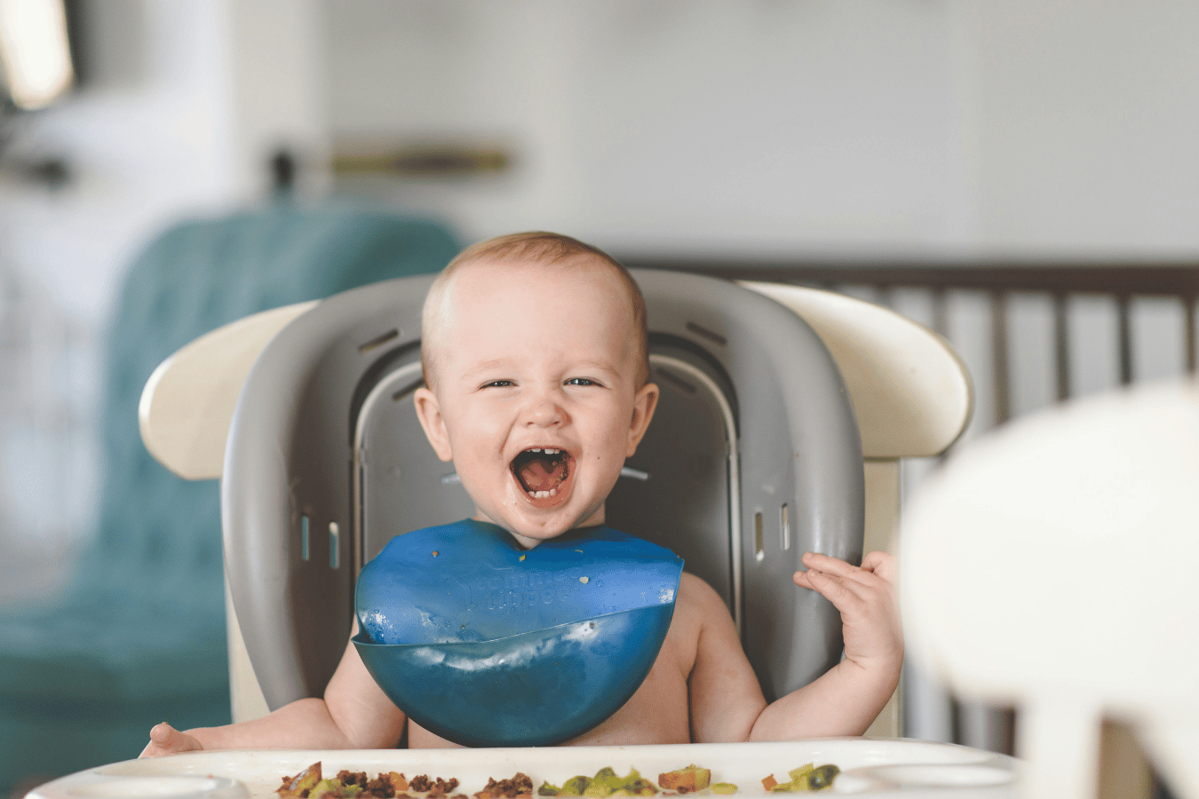 laughing baby-best reusable baby food pouches- Mila's Keeper