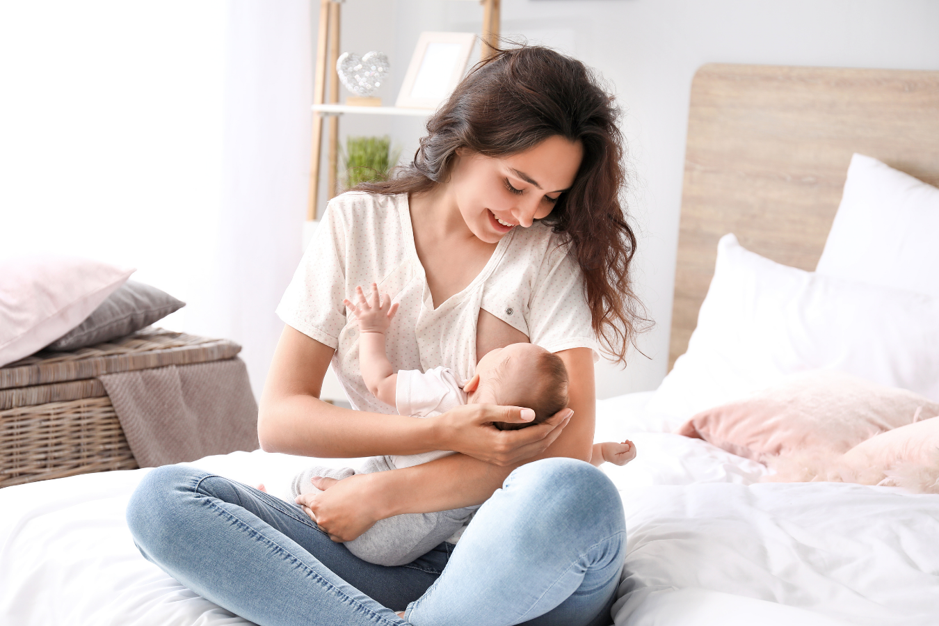 mom nurses baby- Breast Milk Jewelry- Mila's Keeper