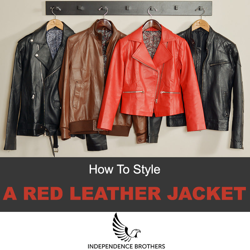 red biker jacket outfit